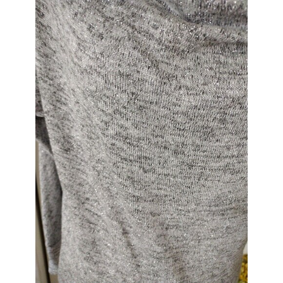 WHBM Cold Shoulder Cowl Neck women's silver sparkles heathered sweater S - Picture 2 of 9